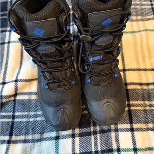 Columbia Black and Blue Kids Snow Boots